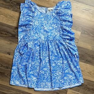Pinch Ruffle Sleeve Floral Dress